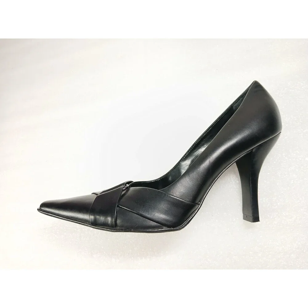 Antonio Melani Vero Cuoio Black Leather Heels – Size 8.5 – 4